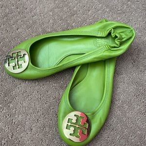 Green Tory Burch flats
